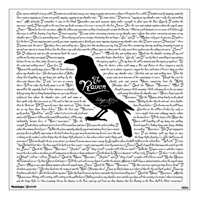 The Raven Complete Poem by Edgar Allan Poe Wall Sticker (Front)