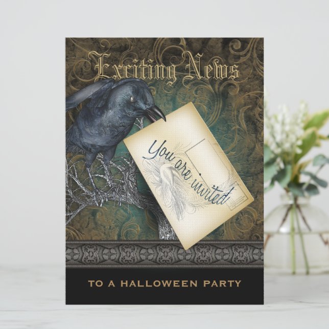 The Raven Gothic Style Invitation (Standing Front)