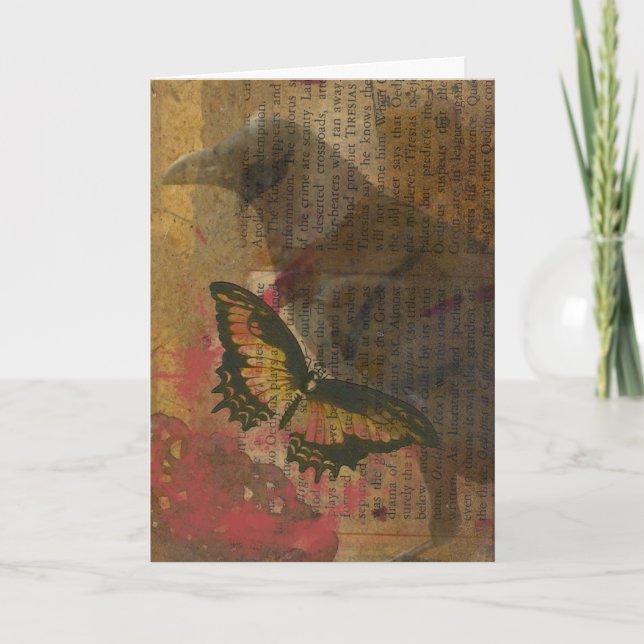 The Raven Grunge Collage Card (Front)