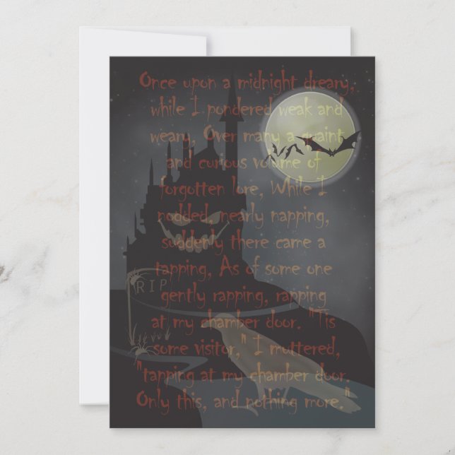 "The Raven" Halloween Party Invitation (Front)