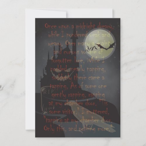 "The Raven" Halloween Party Invitation