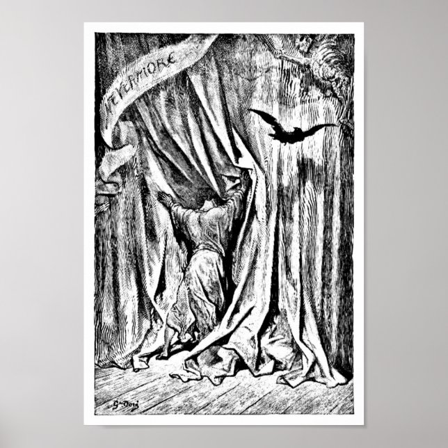 The Raven Nevermore Illustration Engraving Poster (Front)