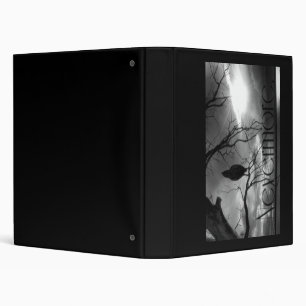 The Raven - Nevermore Sunbeams Tree B&W 3 Ring Binder