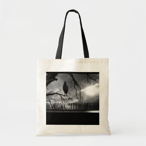 The Raven _ Nevermore Sunbeams  Tree BW Tote Bag