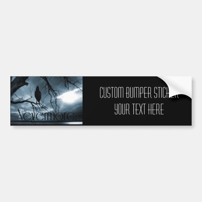 The Raven - Nevermore Sunbeams & Tree Blue Bumper Sticker (Front)