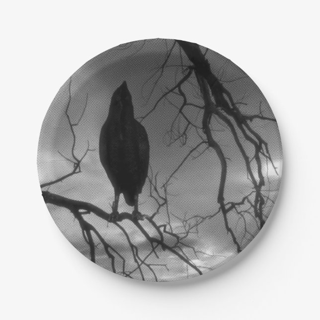The Raven - Nevermore Sunbeams Tree Paper Plates (Front)