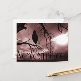 The Raven - Nevermore Sunbeams & Tree Postcard