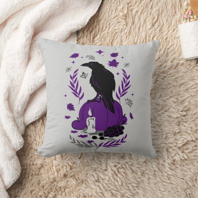 The Raven of Autumn – A Maryland Gothic Tribute  Throw Pillow (Blanket)