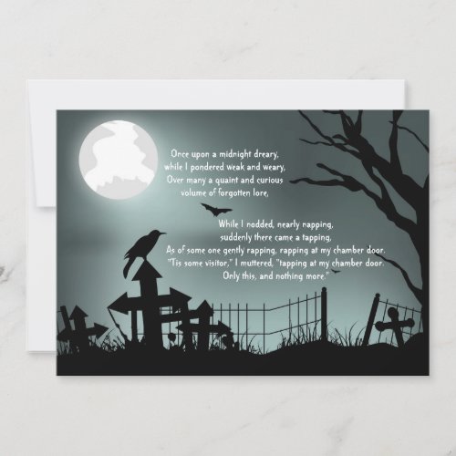 The Raven Poe Halloween Party Invitation