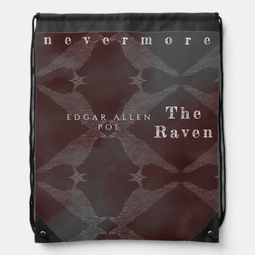 The Raven Poem Drawstring Bag