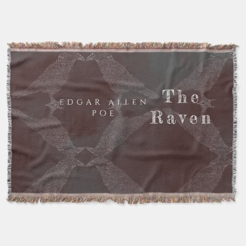 The Raven Poem Throw Blanket