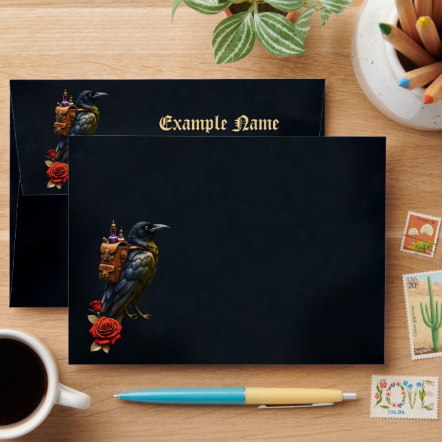 The Raven’s Clockwork Delivery  Envelope (Desk)