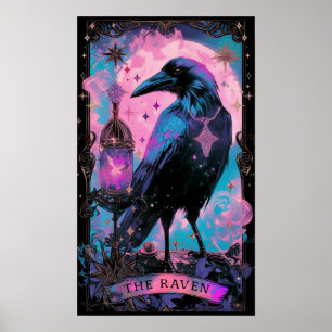 The Raven Tarot Card Witchy Poster