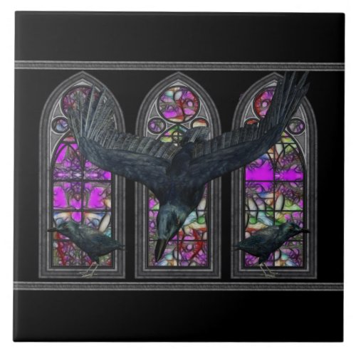 The Ravens Gothic Decorative Keepsake Tile Trivet
