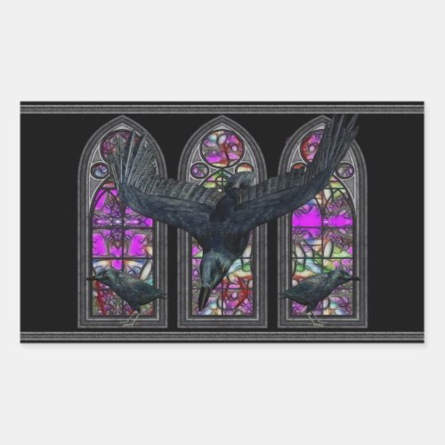 The Ravens Gothic Rectangle Sticker