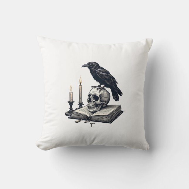 The Ravenwood Literary Society Throw Pillow (Front)