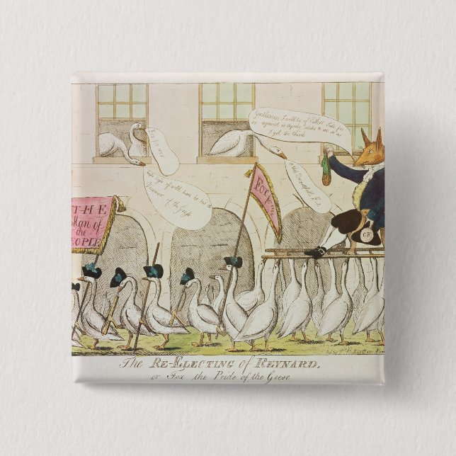 The Re-Electing of Reynard or Fox Pinback Button (Front)