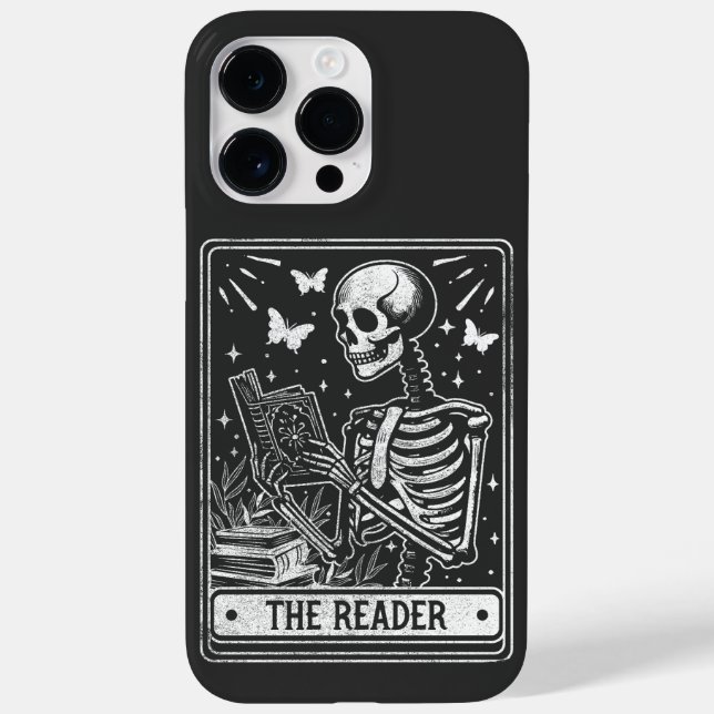 The Reader Skeleton Reading Booklover Halloween Case-Mate iPhone Case (Back)