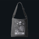 The Reader Skeleton Reading Booklover Halloween Crossbody Bag<br><div class="desc">Unleash your inner bookworm with this hauntingly charming Tarot card-style skeleton reading tee! Perfect for Halloween parties,  book clubs,  or as a quirky gift for the reader in your life!</div>