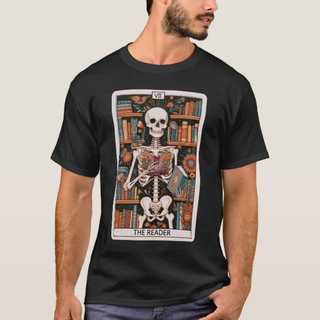 The Reader Tarot Card Bookish Mystical Literature T-Shirt (Front)