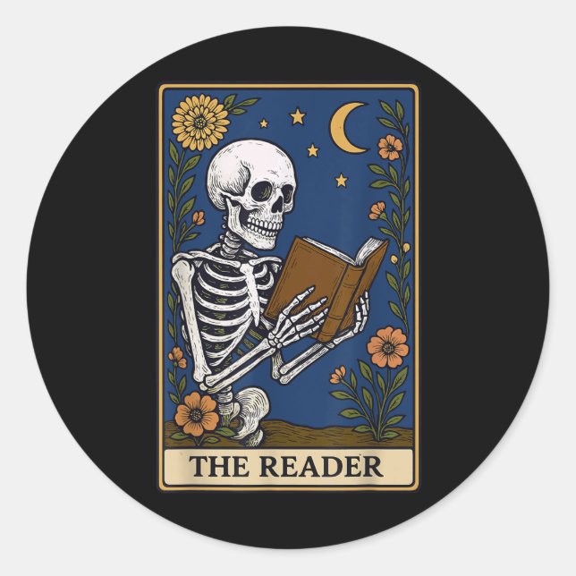 The Reader Tarot Card  Classic Round Sticker (Front)