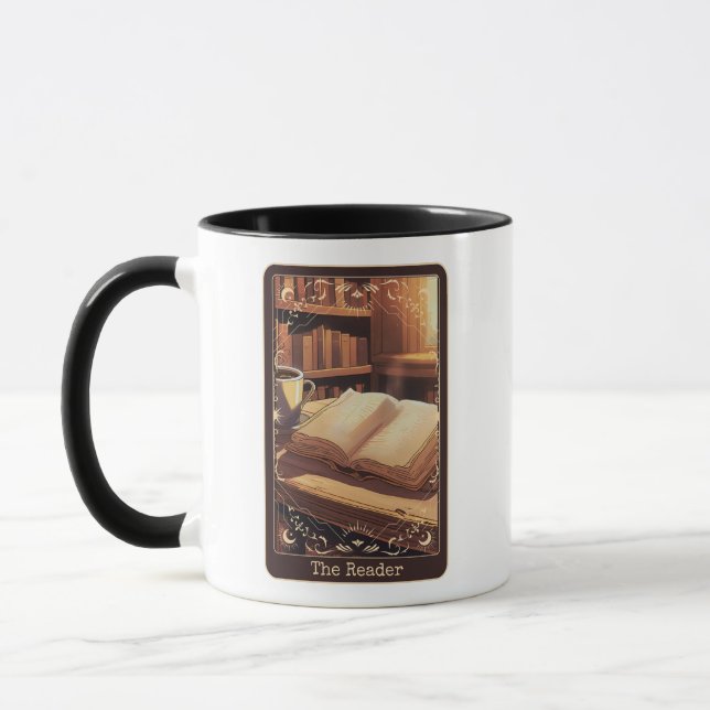 The Reader Tarot Card Personalized Tea or Coffee Mug (Left)