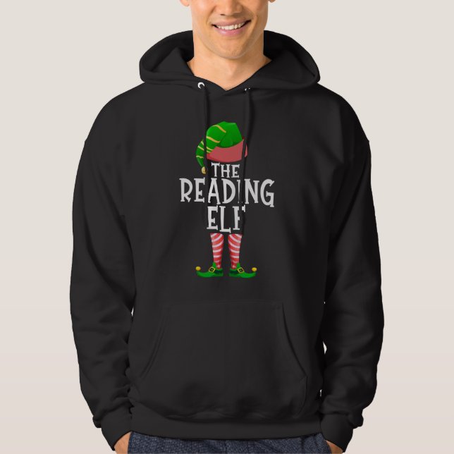 The Reading Elf Matching Family Christmas Party Pa Hoodie (Front)