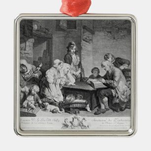 The Reading of the Bible Metal Ornament