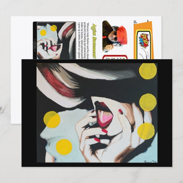 ‘The Reading of the Will’ Painting on a Small-Scal Invitation (Front/Back)