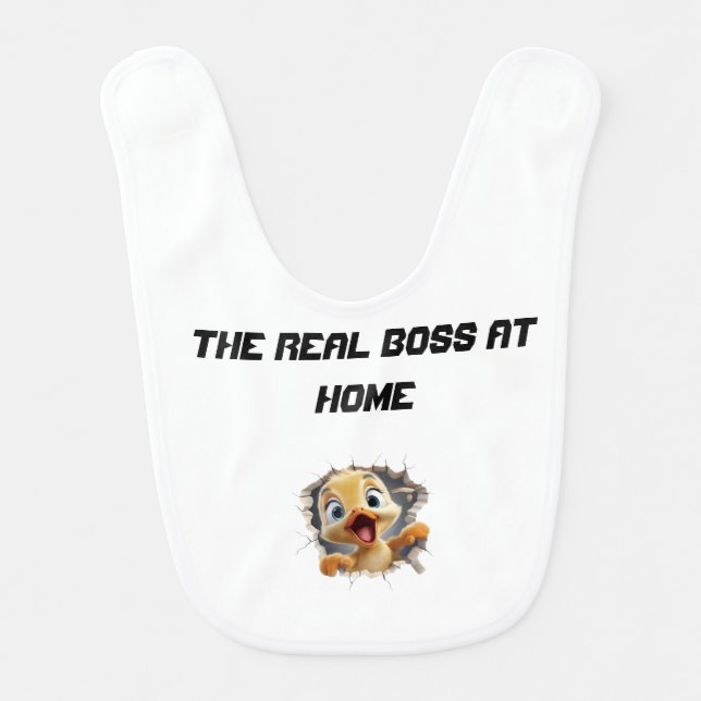 The Real Boss at Home Baby Bib (Front)