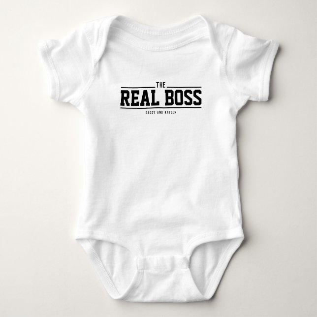 The Real Boss Personalize Fathers day Baby Bodysuit (Front)