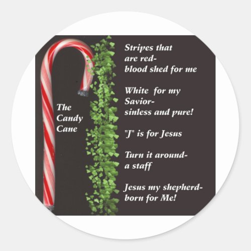 THe Real Candy Cane Meaning Classic Round Sticker