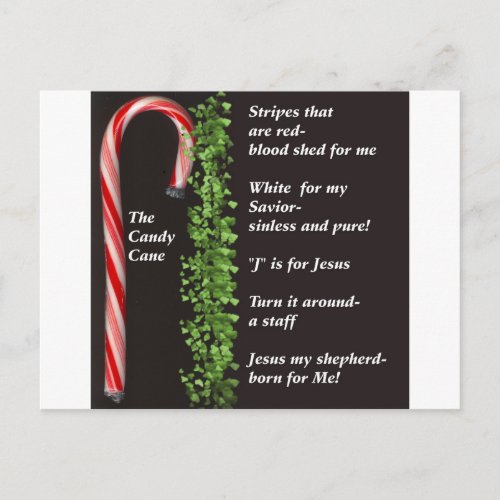 THe Real Candy Cane Meaning Holiday Postcard
