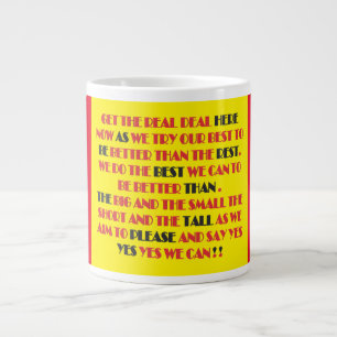 The real deal for promotion words letters      giant coffee mug