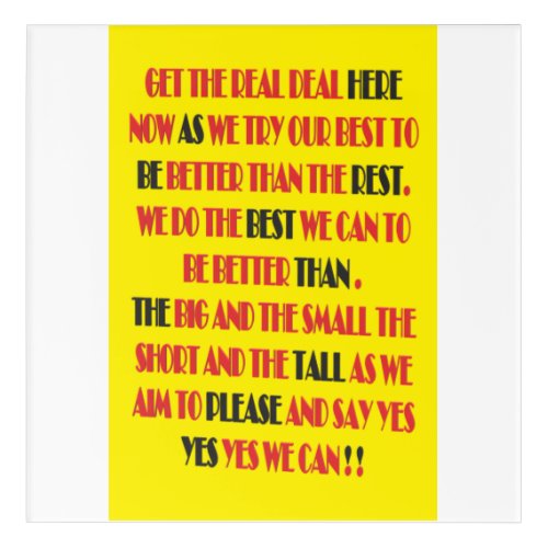 The real deal is here poster print type word art