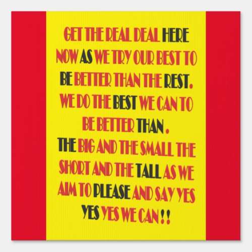 The real deal is here poster print type word art   sign