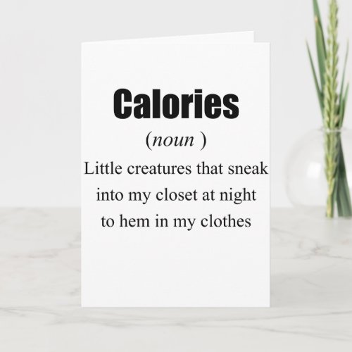 The Real Definition of Calories Card