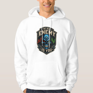 The Real Enemy Is You Trader Psychology Skull Desi Hoodie