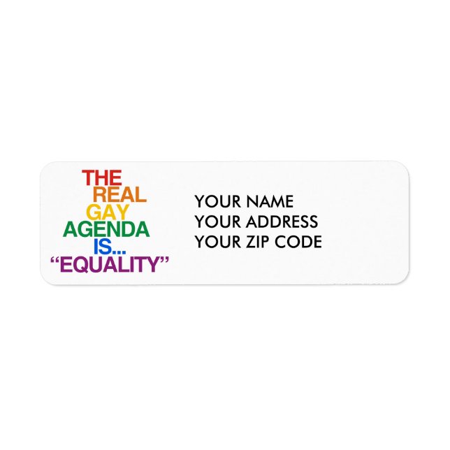 THE REAL GAY AGENDA LABEL (Front)