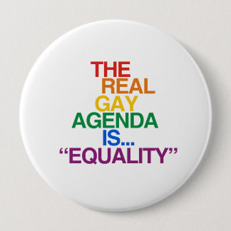 THE REAL GAY AGENDA PINBACK BUTTON