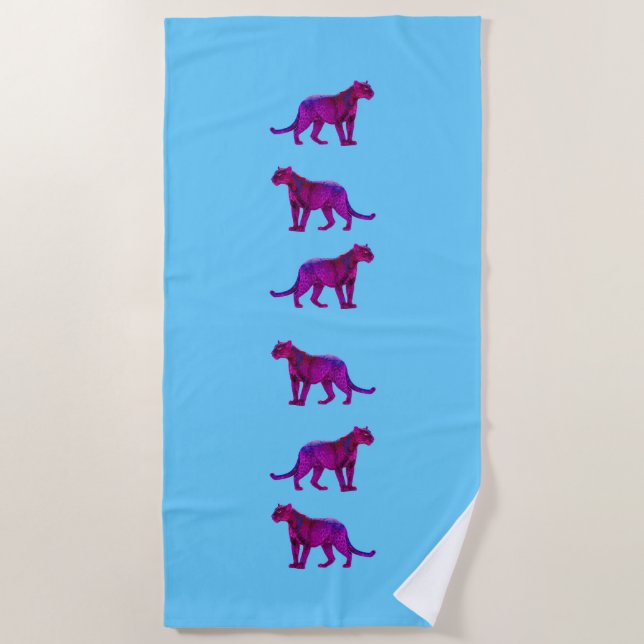 The Real Magenta Panthers Beach Towel (Front)