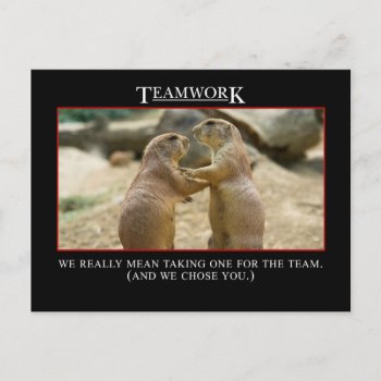 The Real Meaning Of Teamwork Postcard by disgruntled_genius at Zazzle