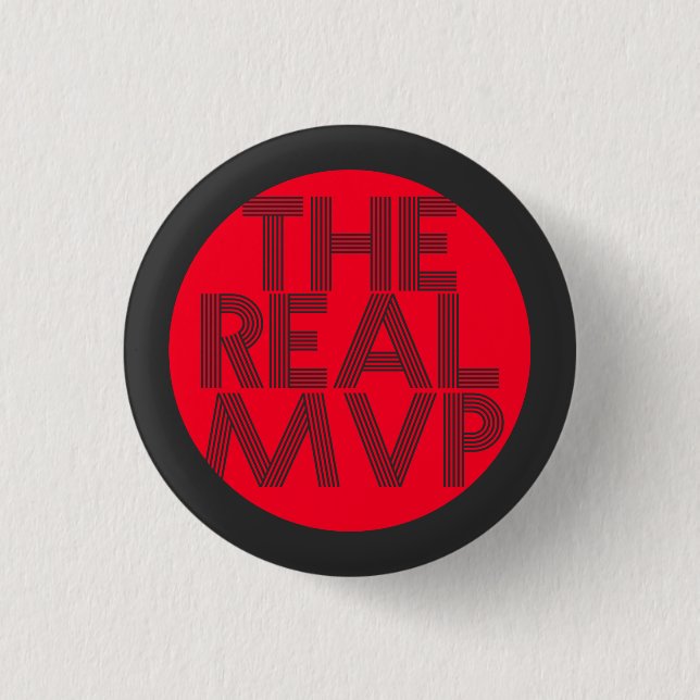 The Real MVP typography mask Button (Front)