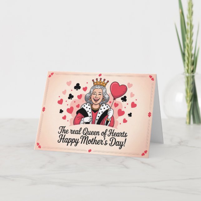 The Real Queen Mothers Day Fun Royal Crown Mom  Holiday Card (Front)