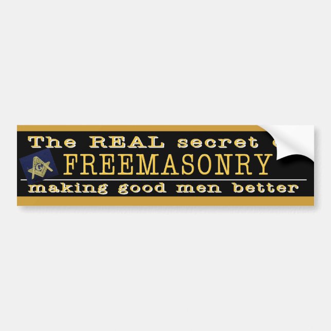 The REAL Secret Masonic Bumper Sticker (Front)