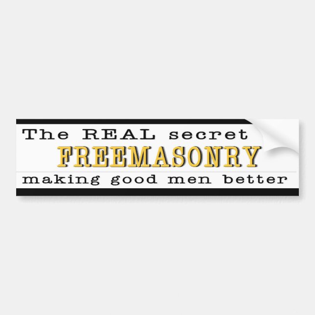 The REAL Secret Masonic Bumper Sticker (Front)