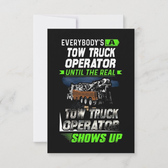 The Real Tow Truck Operator Card (Front)