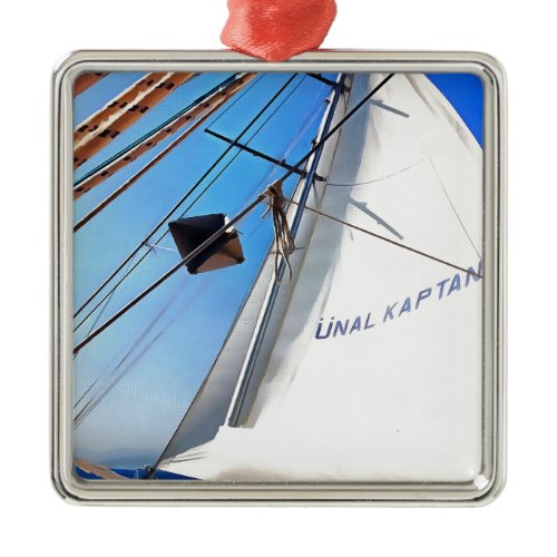 The Realist Adjusts The Sails Nautical Art Metal Ornament