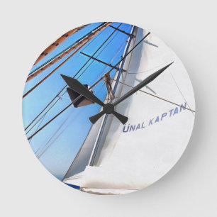 The Realist Adjusts The Sails Nautical Art Round Clock