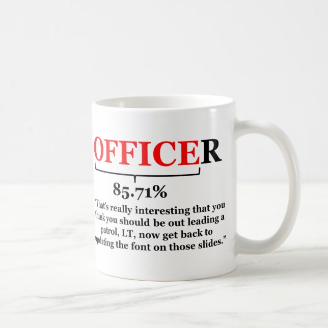 The Reality of being a military officer with quote Coffee Mug (Right)